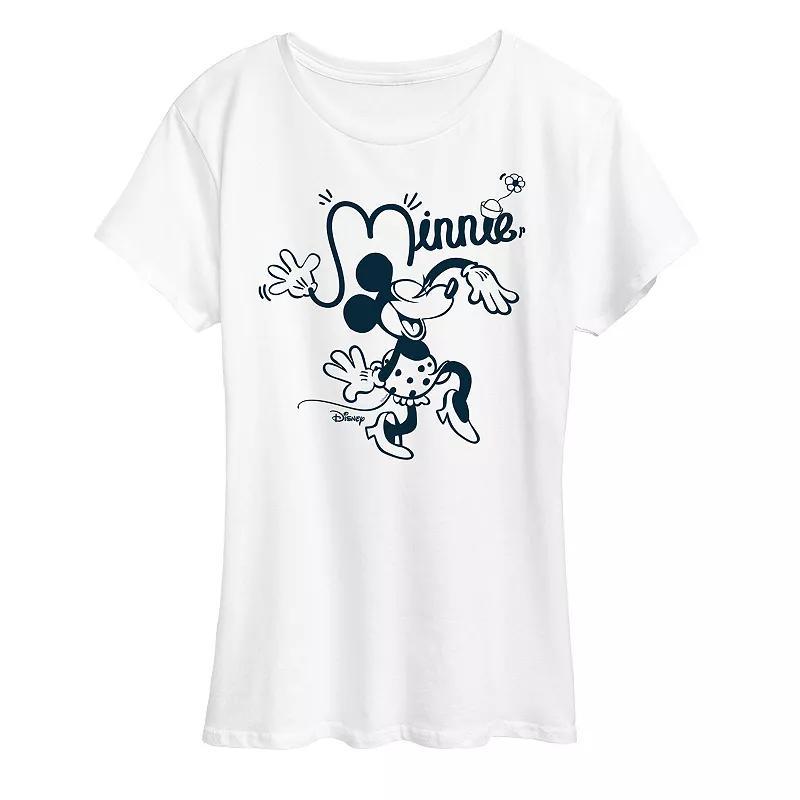 Disneys Minnie Mouse Fun Graphic Tee, Womens Grey Gray Product Image