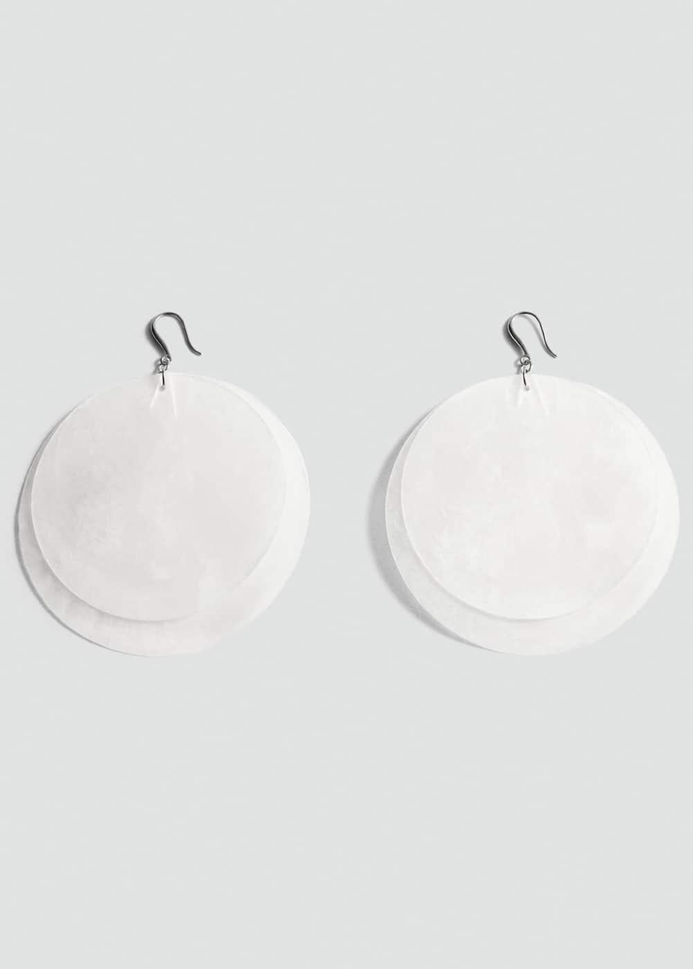 MANGO - Shell pendant earrings - One size - Women Product Image