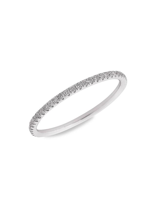 Womens Classic 18K White Gold & Diamond Ring Product Image