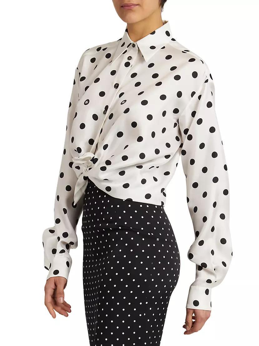 Polka-Dot Silk Shirt Product Image