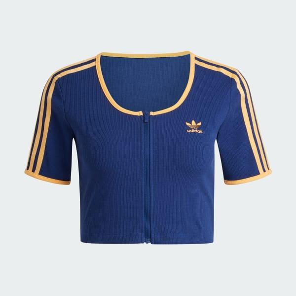 adidas Originals Rib Short Sleeve Full-Zip Top Product Image