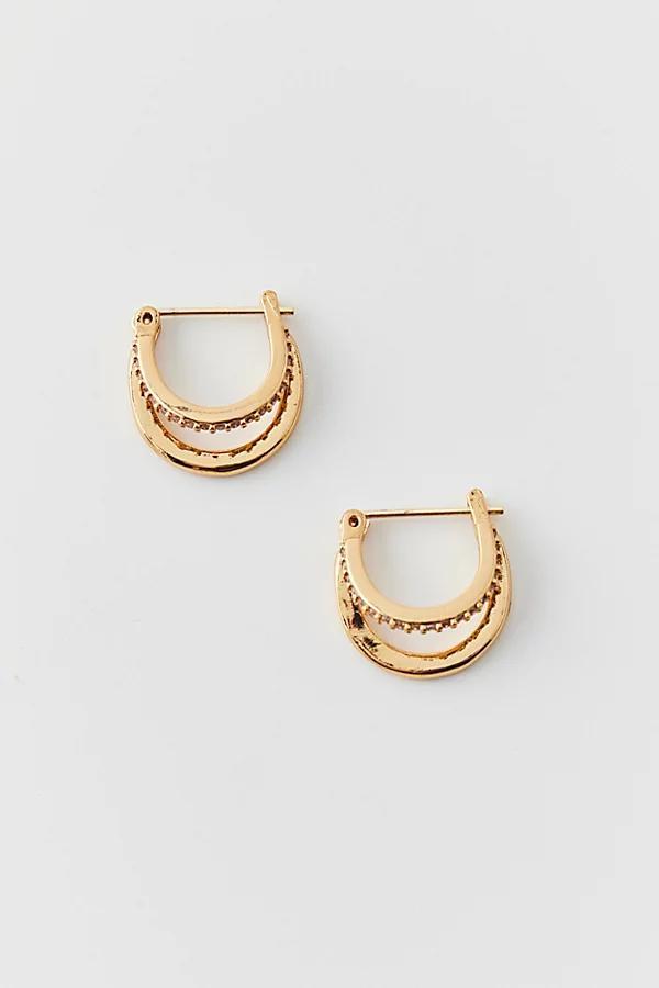 14k Gold Plated Double Hoop Earring Womens at Urban Outfitters Product Image