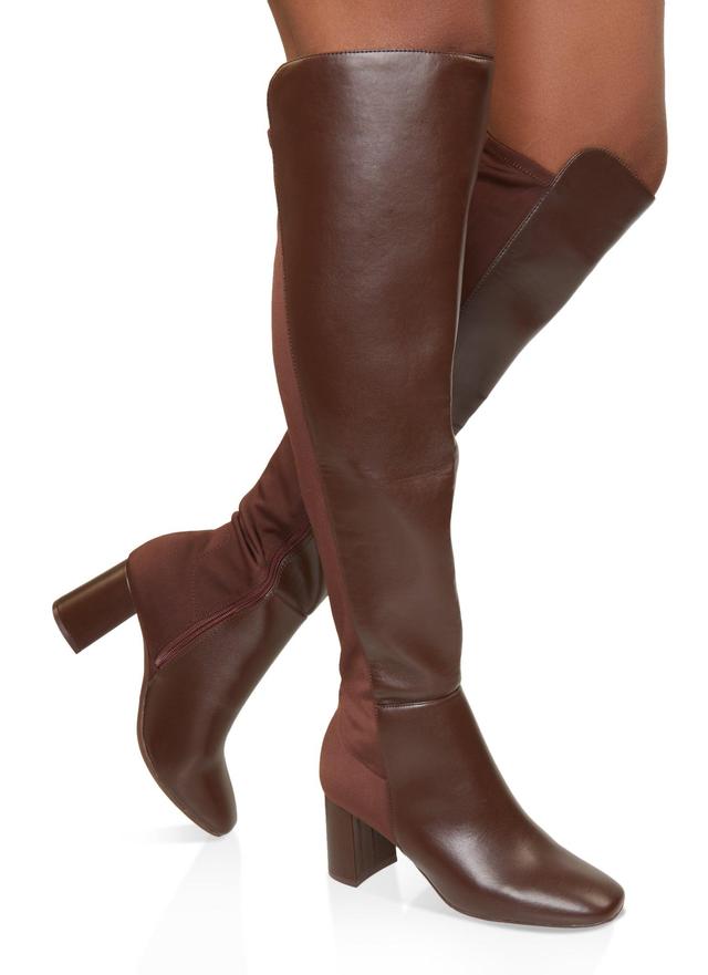 Womens Elastic Back Block Heel Boots Product Image