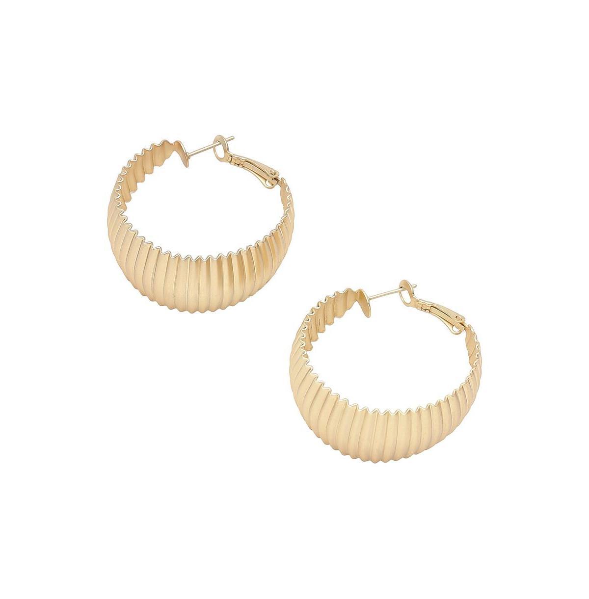 Sohi Womens Black Ripple Hoop Earrings Product Image