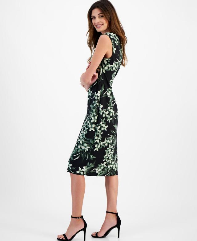 Connected Womens Floral-Print Midi Dress Product Image