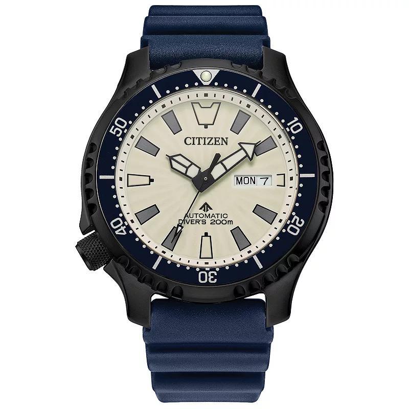 Men's Citizen Promaster Dive Automatic Black Strap Watch with Black Dial (Model: Ny0130-08E) Product Image