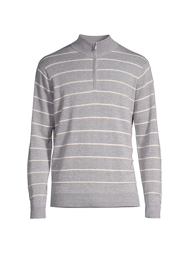 Mens Crown Eastham Striped Quarter-Zip Sweater Product Image