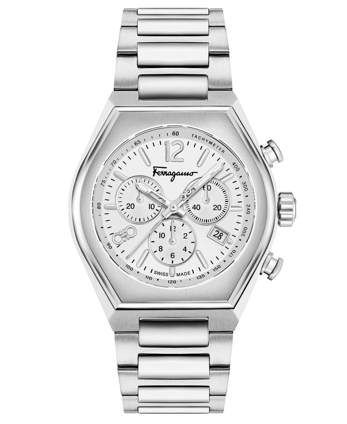 Ferragamo Mens Swiss Chronograph Stainless Steel Bracelet Watch 42mm Product Image