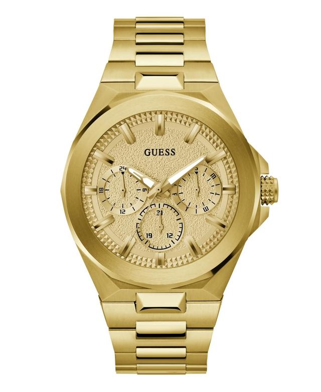 Guess Mens Multi-Function Gold Steel Watch 46mm - Gold Product Image