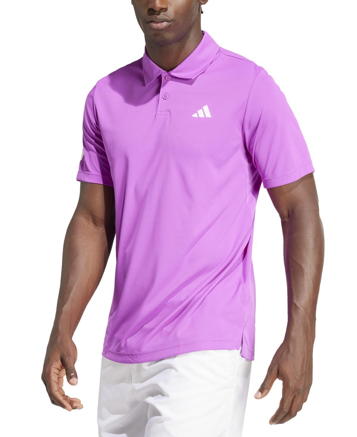 adidas Mens 3-Stripes Short Sleeve Performance Club Tennis Polo Shirt Product Image