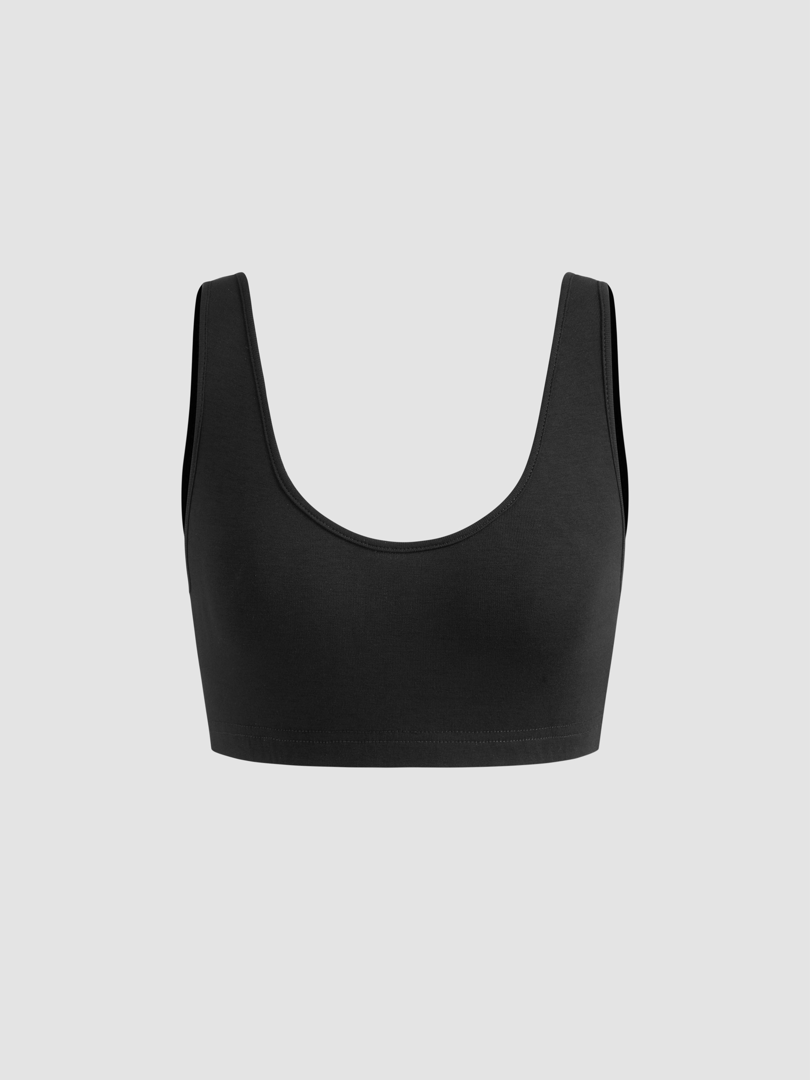 Scoop Neckline Solid Tank Crop Top product image