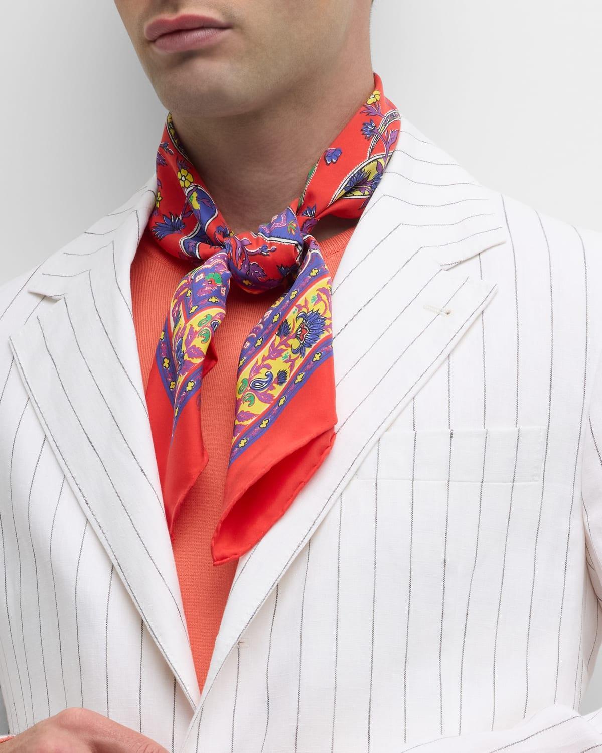 Men's Amura Paisley Silk Scarf Product Image