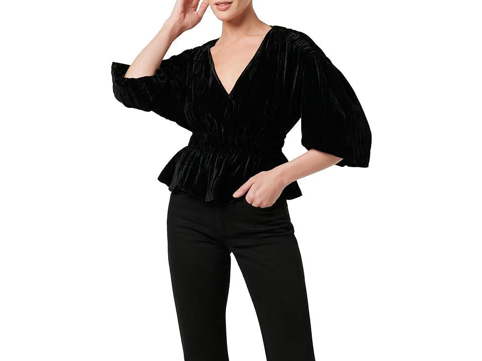 Joe's Jeans The Mona Velvet Wrap Short Sleeve Top Women's Clothing Product Image