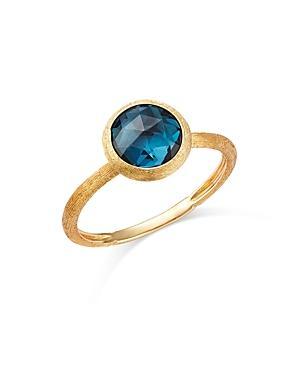 Womens Jaipur Color Small 18K Yellow Gold & London Blue Topaz Stackable Ring Product Image