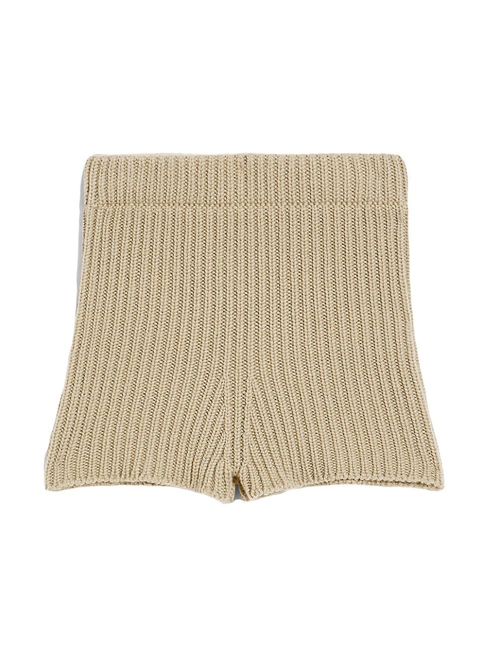 Womens Knitted Stretch-Cotton Shorts Product Image