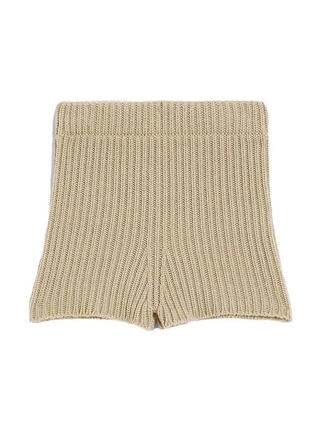 Womens Knitted Stretch-Cotton Shorts Product Image