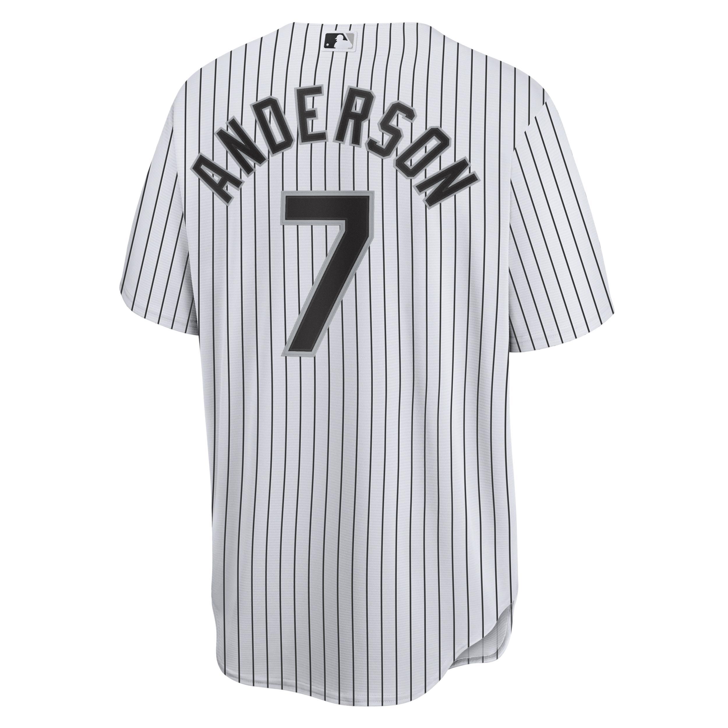 Mens Tim Anderson White and Black Chicago White Sox Home Replica Player Jersey - White, Black Product Image