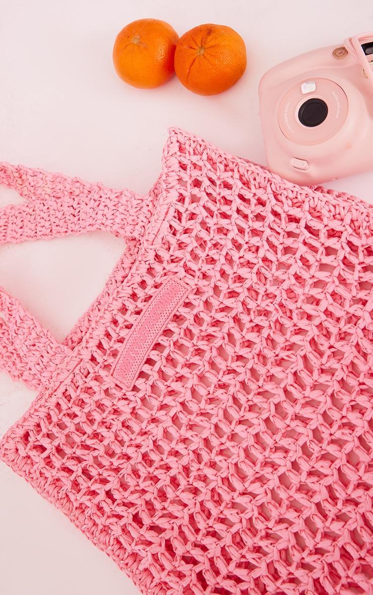 PRETTYLITTLETHING Pink Woven Straw Bag Product Image