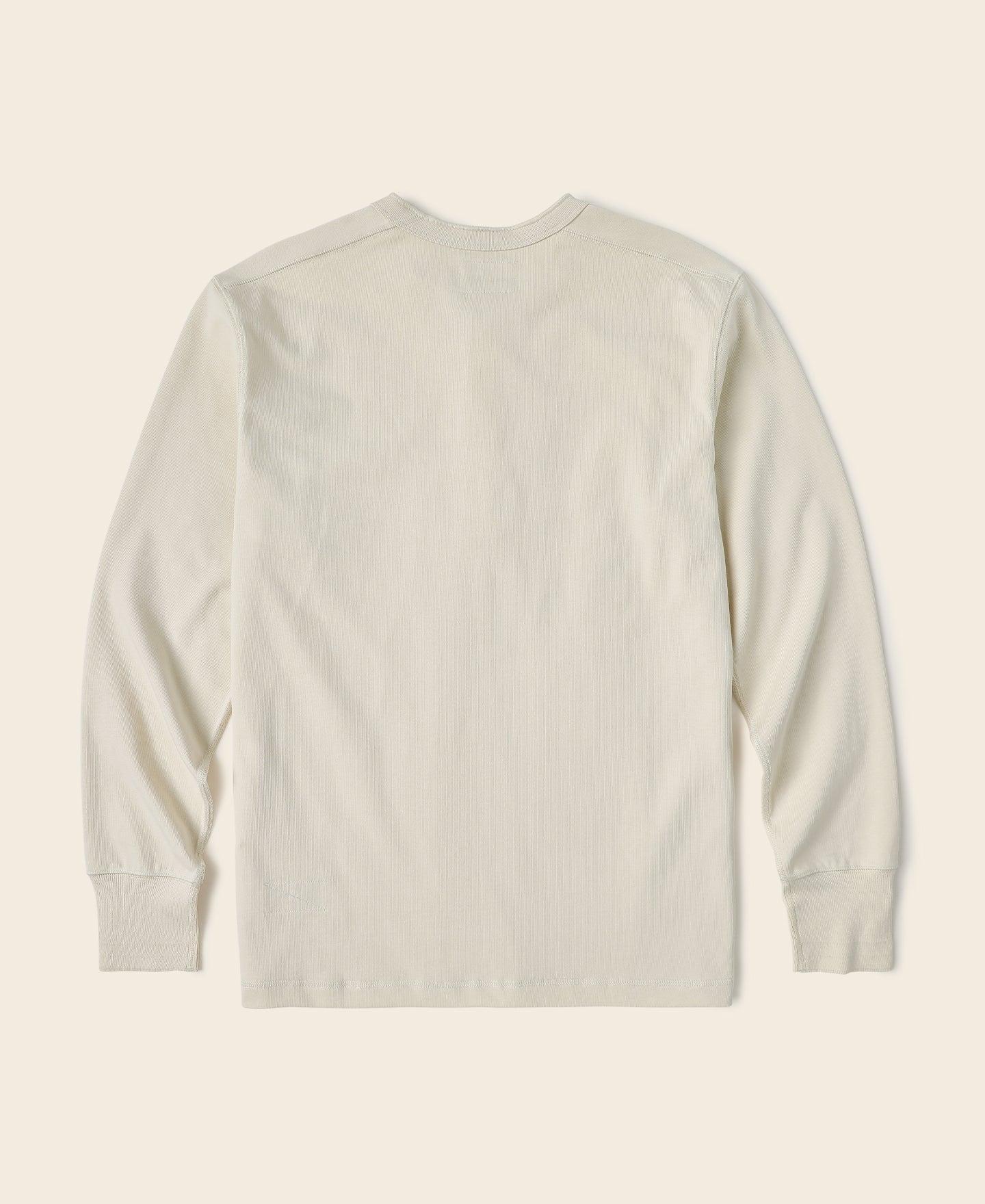 Vintage Long Sleeve Henley Shirt - Apricot Product Image