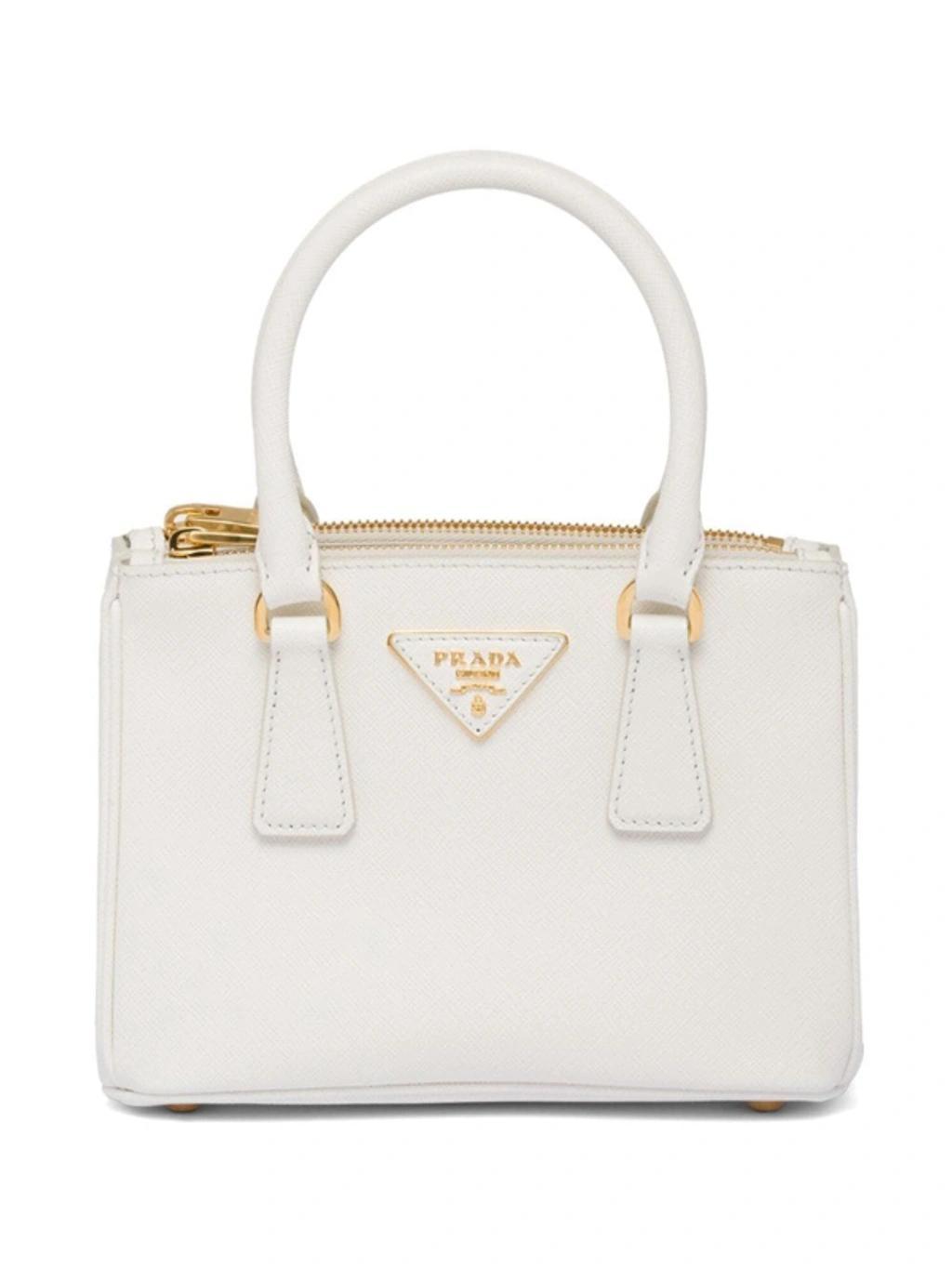 Micro Galleria Tote Bag In White Product Image