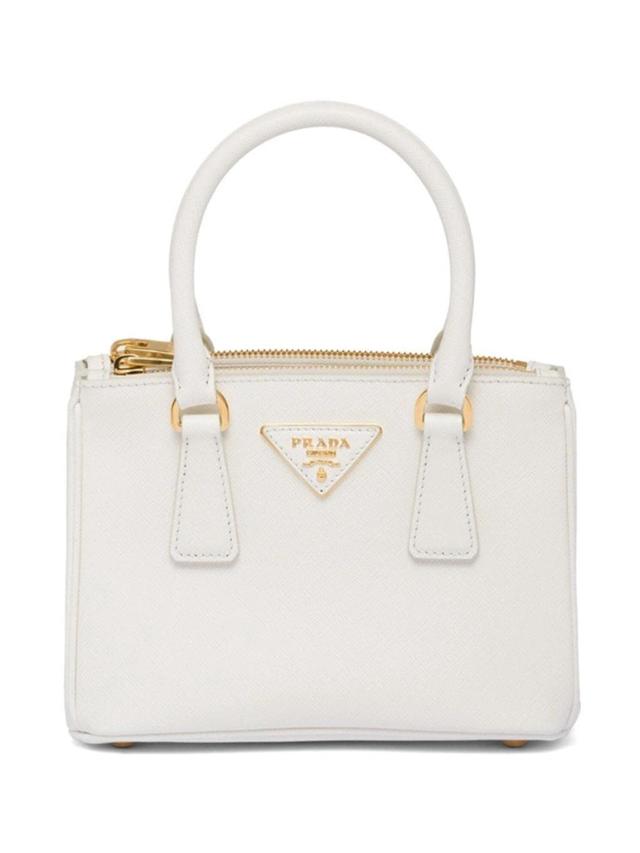 Micro Galleria Tote Bag In White Product Image