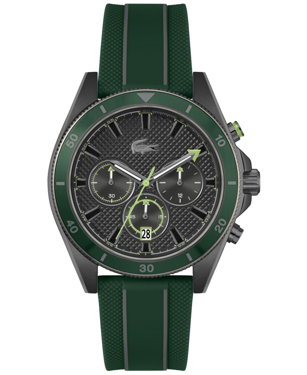 Lacoste Mens Manisail Chronograph Green Silicone Strap Watch Product Image