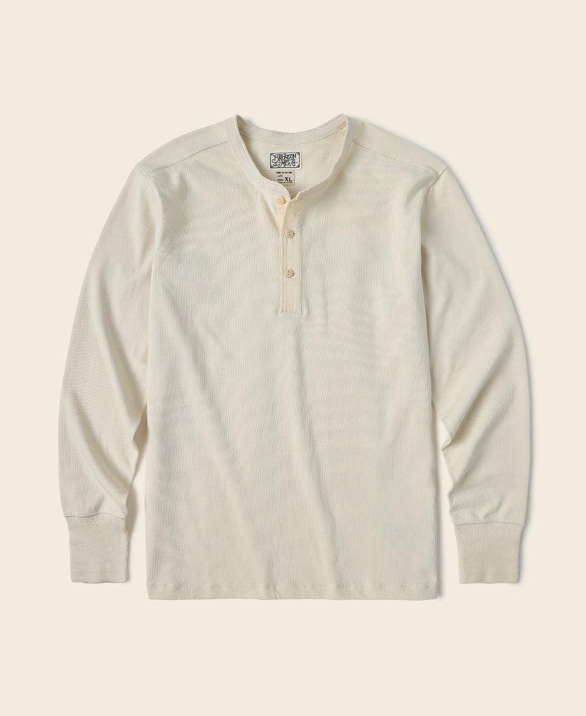 Vintage Long Sleeve Henley Shirt - Apricot Product Image