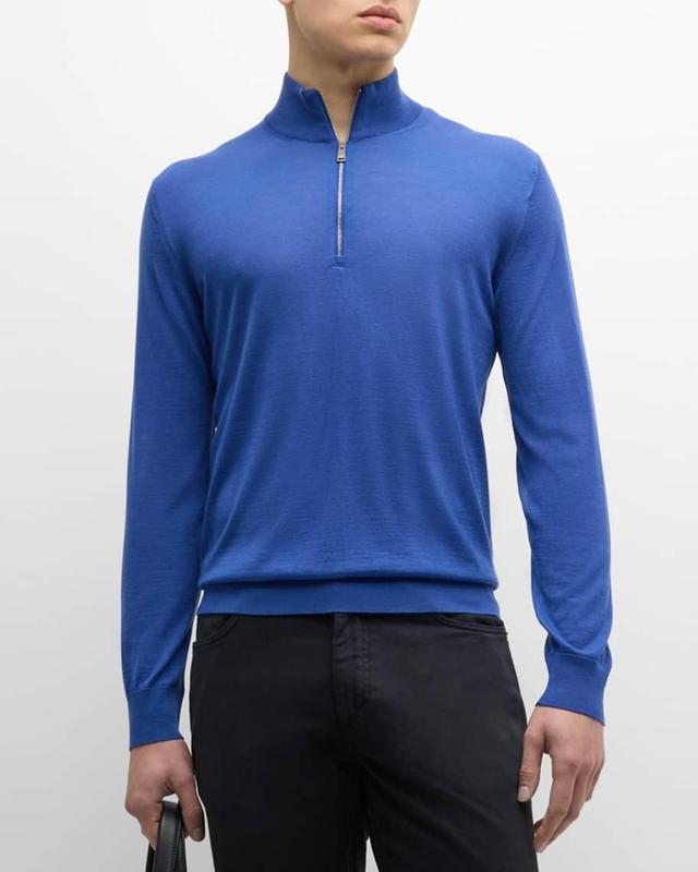 Mens Wool Quarter-Zip Sweater Product Image