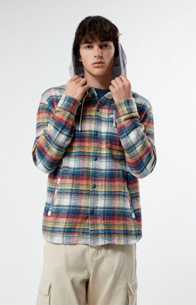 Quiksilver Briggs Hooded Flannel (Mineral Red Briggs Flannel) Men's Clothing Product Image