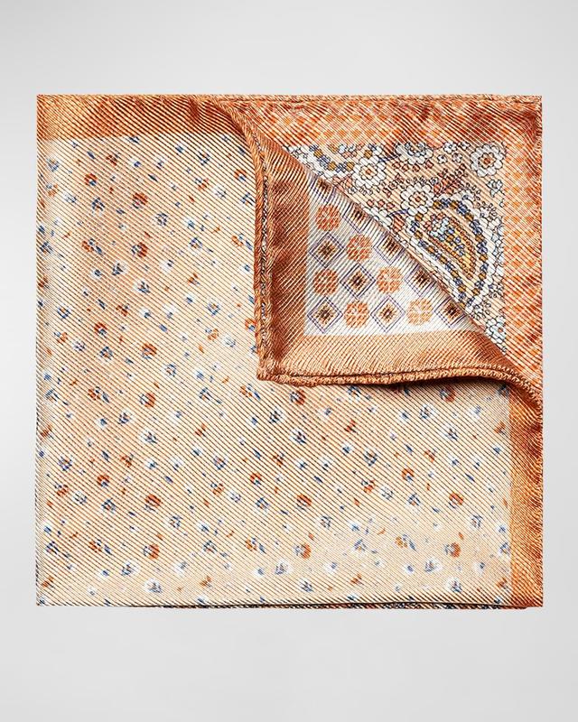 Mens Paisley-Print Silk Pocket Square Product Image