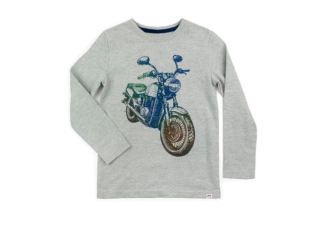 Appaman Kids Graphic Long Sleeve Tee - Retro Bike (Toddler/Little Kid/Big Kid) (Heather Mist) Men's T Shirt Product Image