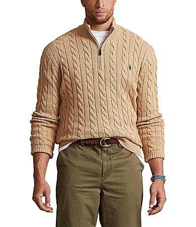 Polo Ralph Lauren Big  Tall Cable Knit Cotton Quarter Product Image