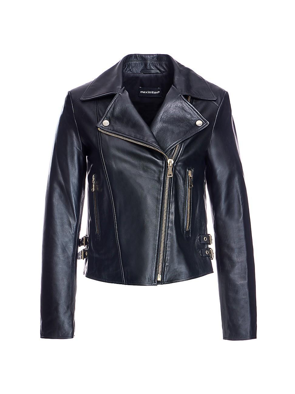 Womens Lambskin Biker Jacket product image