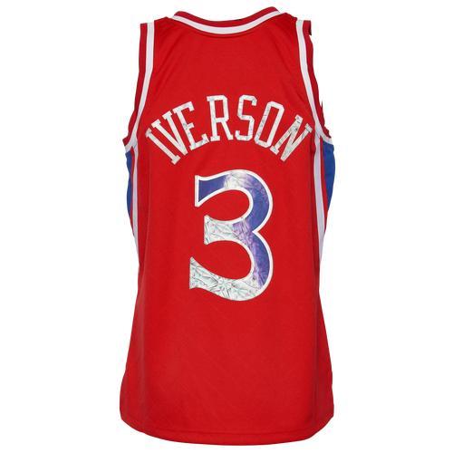 Mitchell & Ness Mens Philadelphia 76ers Mitchell & Ness 76ers 75th Anniversary Jersey - Mens Red/Multi Product Image