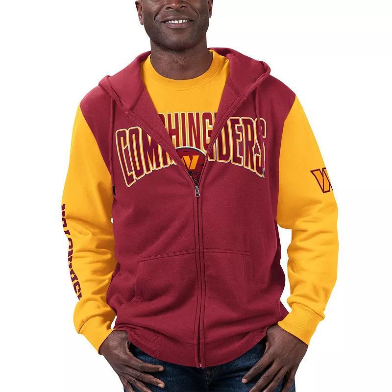 Mens G-III Sports by Carl Banks Burgundy/Gold Washington Commanders T-Shirt & Full-Zip Hoodie Combo Set Product Image