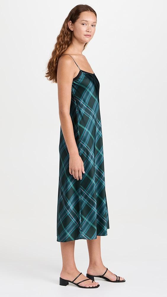 Vince Plaid Lace Trim Slip Dress | Shopbop Product Image