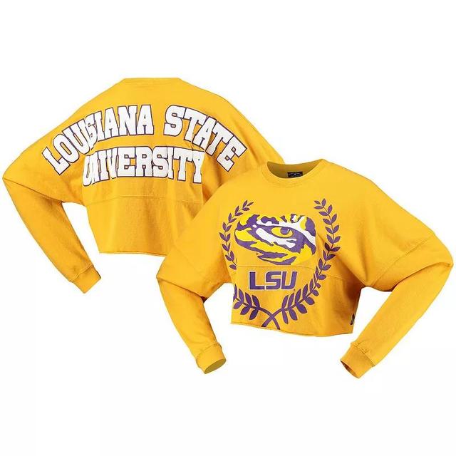 Womens LSU Tigers Laurels Crop Long Sleeve T-Shirt Product Image