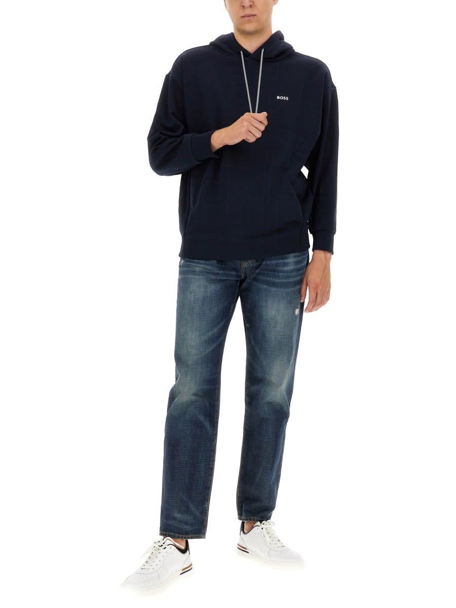 HUGO BOSS Sweatshirt With Logo In Dark Blue 403 Product Image