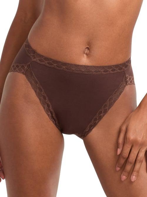 Natori Bliss Lace-Trim Cotton French-Cut Brief Underwear 152058 Product Image