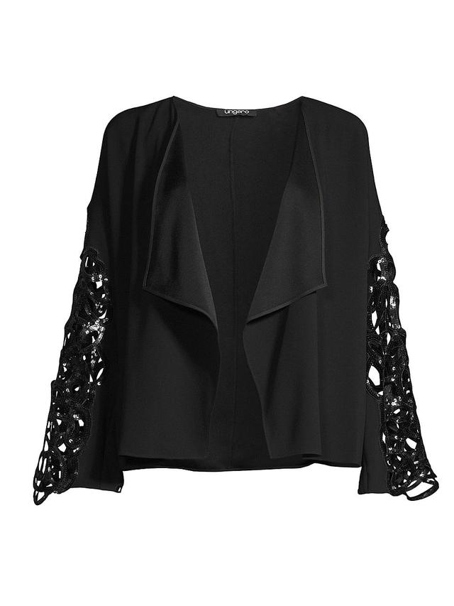 Womens Gabrielle Embellished-Sleeve Jacket Product Image