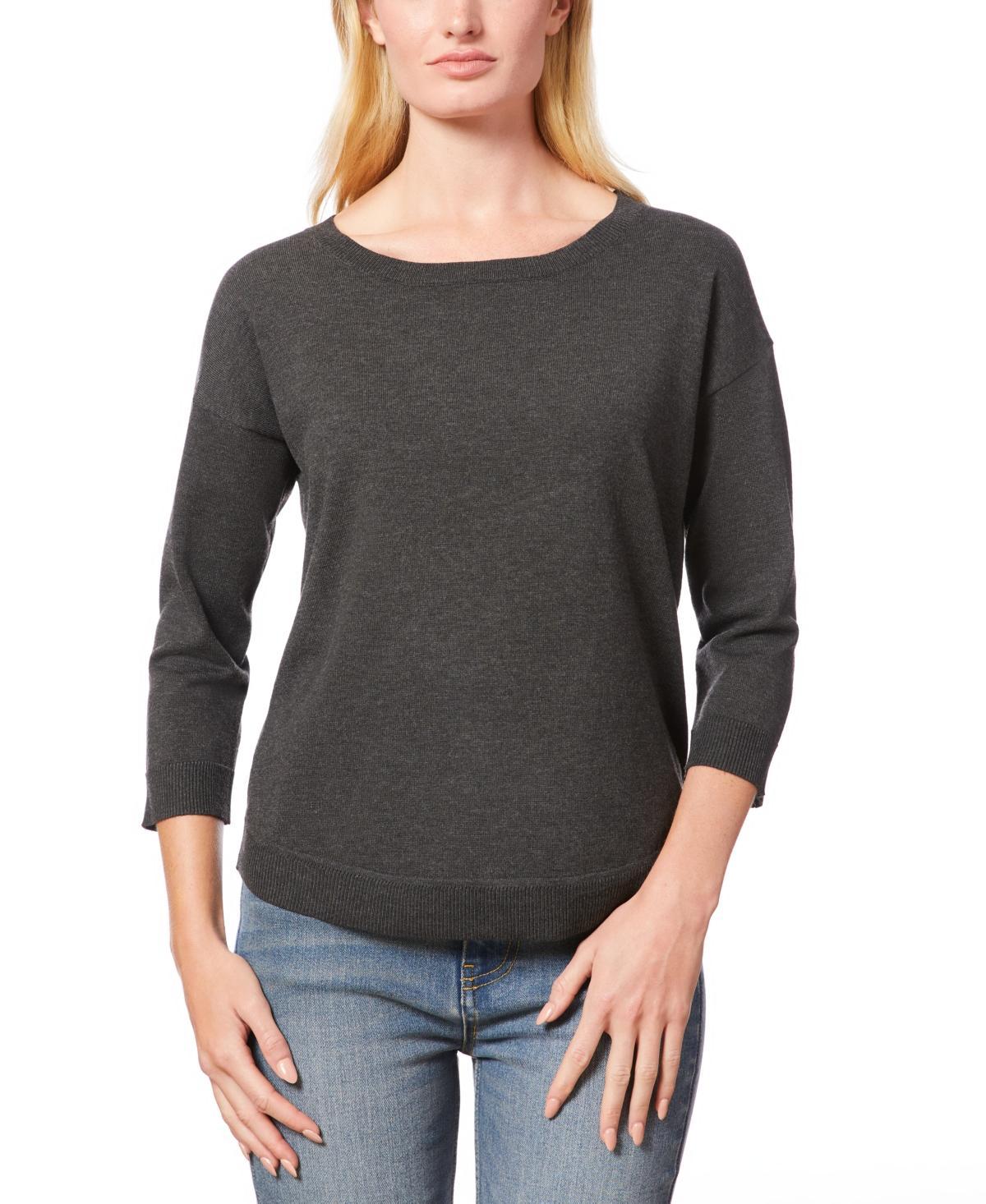 Melissa Paige Womens Boat-Neck Button-Back Sweater Product Image