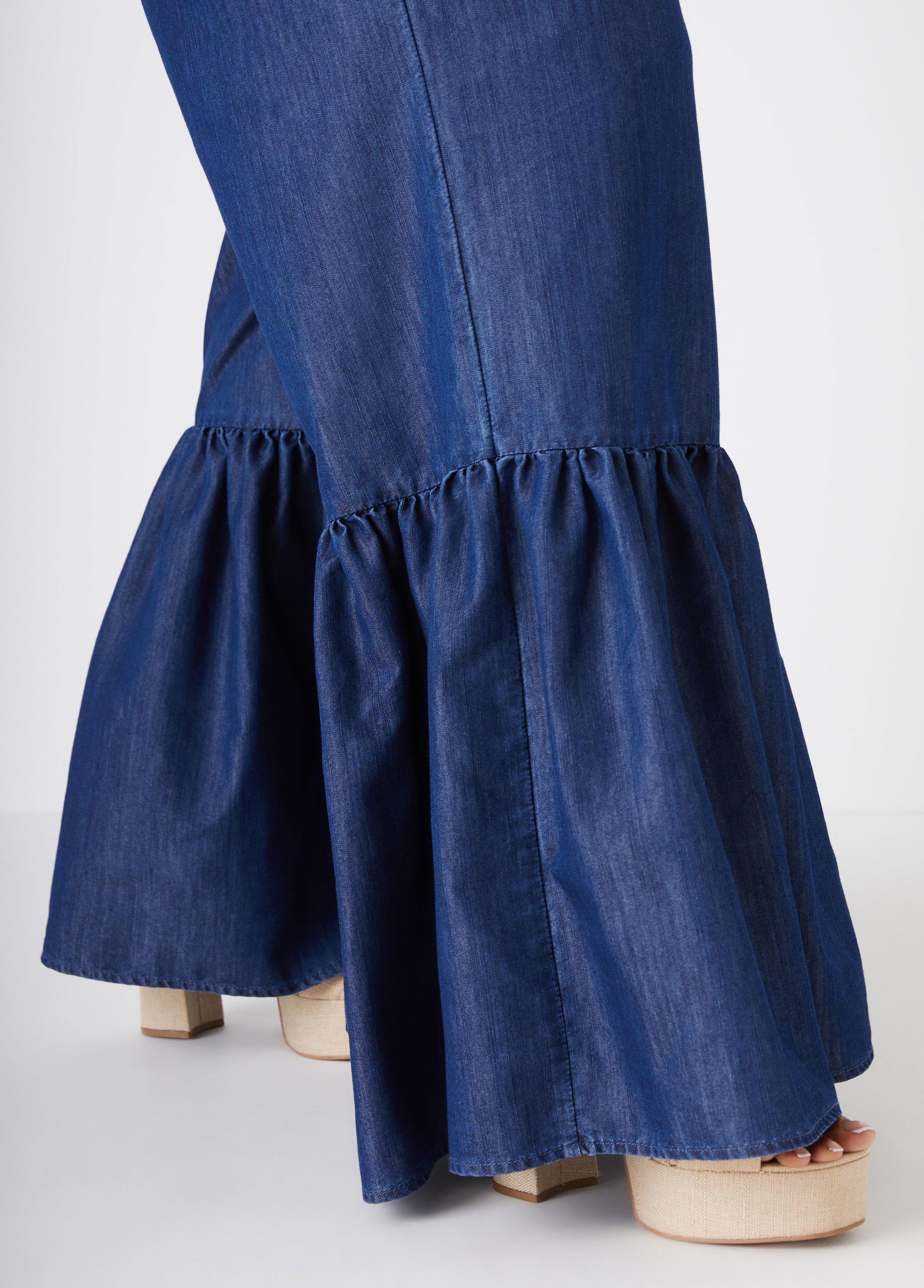 Bell Bottom Chambray Jumpsuit Product Image