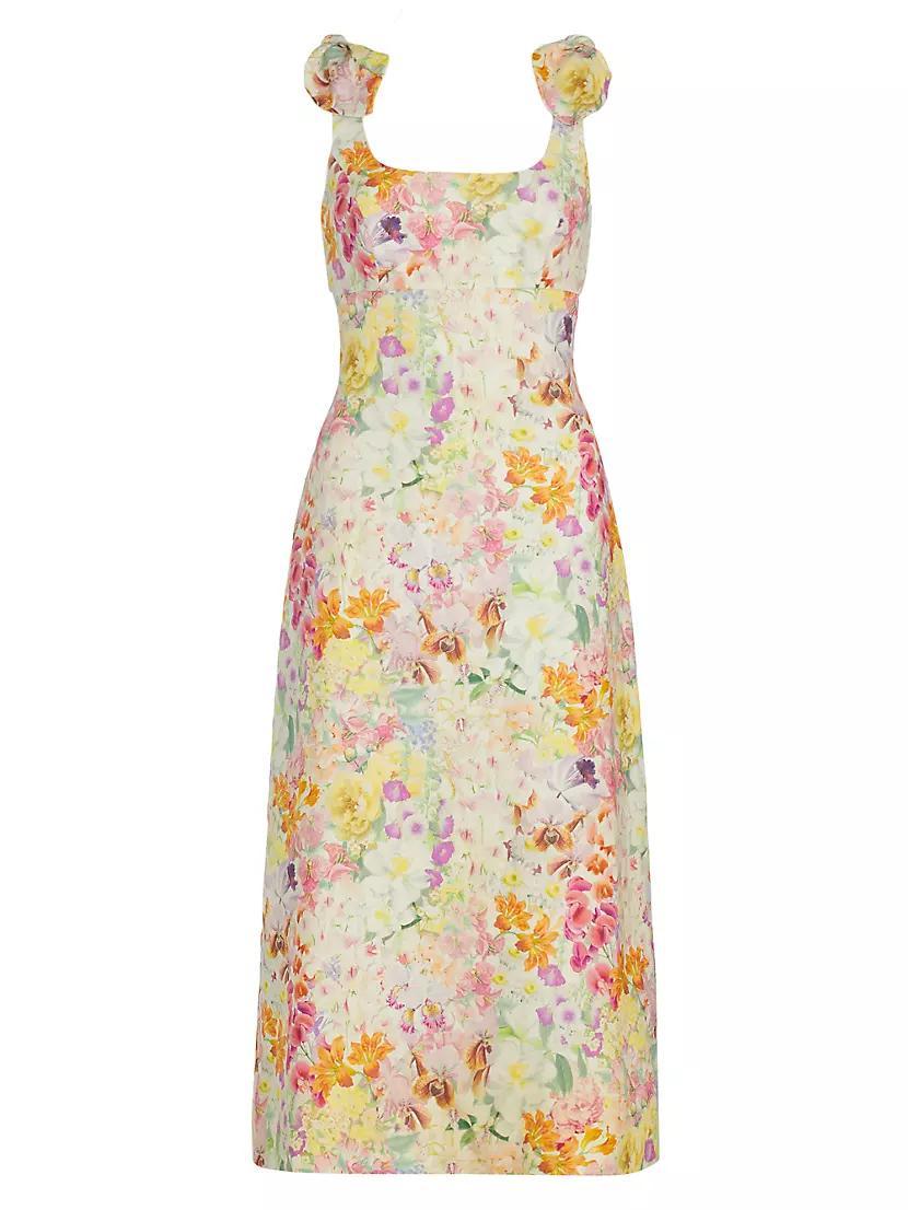 Harmony Linen Floral Midi-Dress Product Image