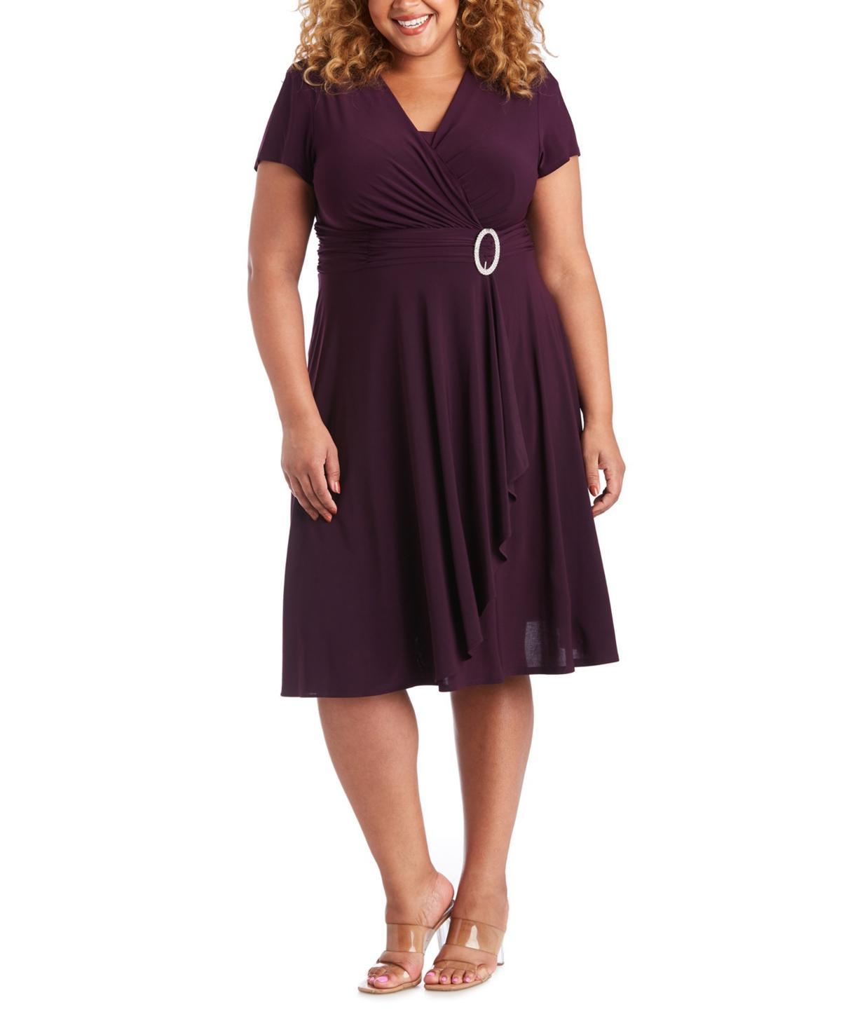 R & M Richards Plus Size Cascade Dress Product Image