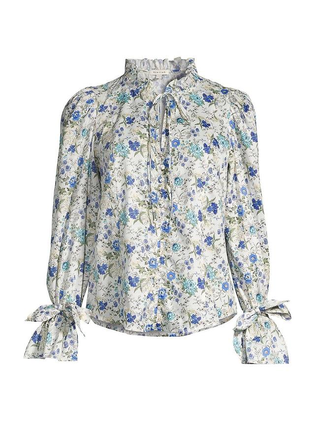 STELLAH Floral Print Ruffle Blouse Product Image