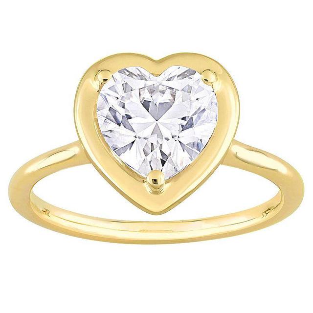 Stella Grace 10k Yellow Gold Lab-Created Moissanite Heart-Shaped Engagement Ring, Womens 10k Gold Product Image