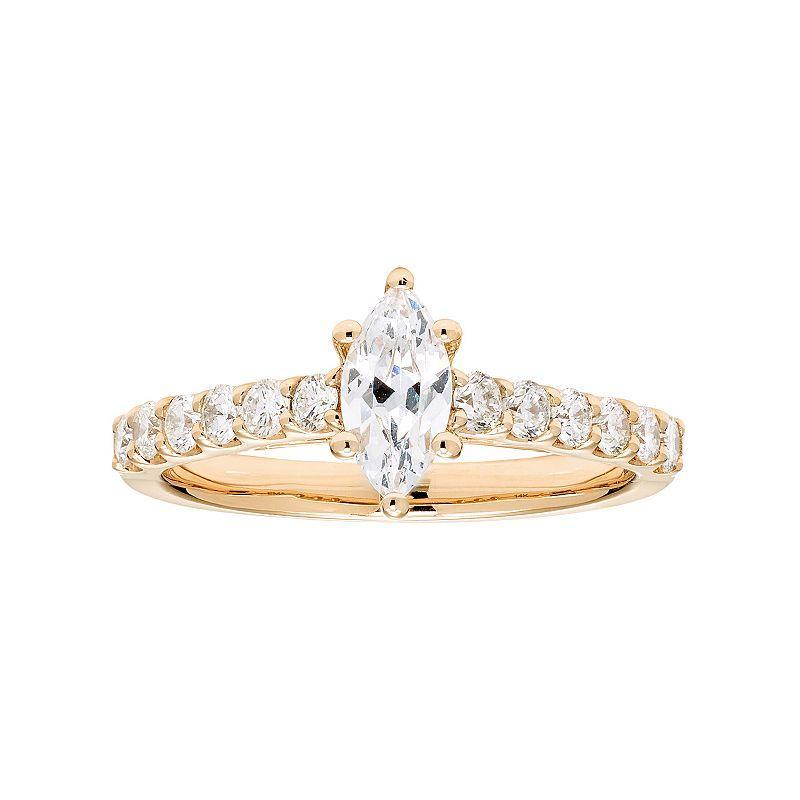 The Regal Collection 14k Gold 1 Carat T.W. IGL Certified Diamond Marquise Engagement Ring, Womens White Product Image