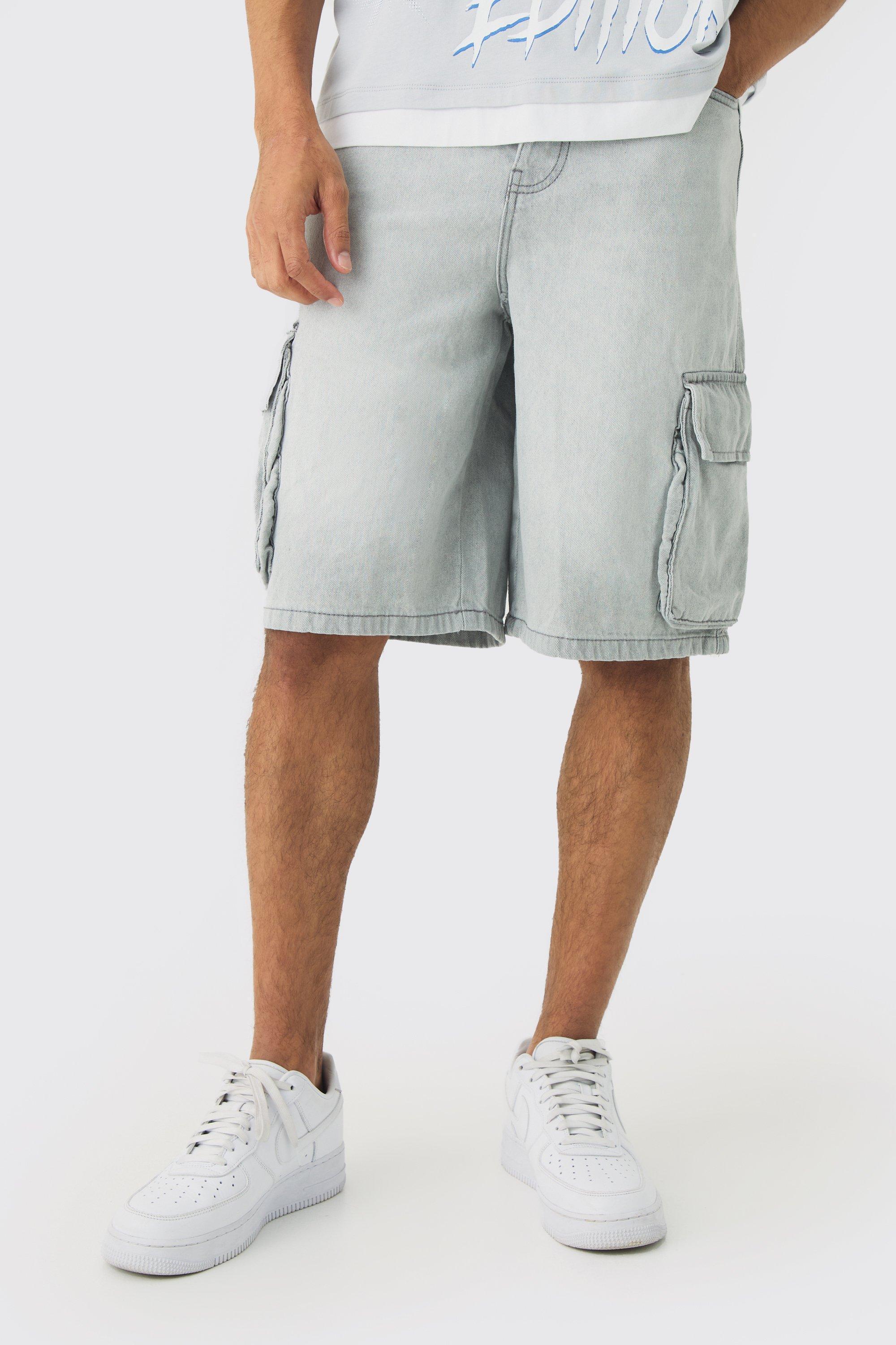 Regular Cargo Denim Jorts | boohooMAN USA Product Image