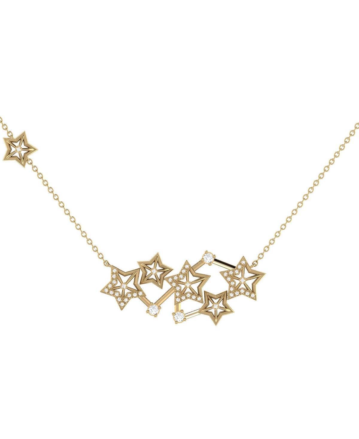 LuvMyJewelry Starburst Constellation Design Sterling Silver Diamond Women Necklace Product Image