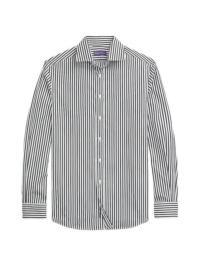 Mens Striped Cotton Long-Sleeve Sport Shirt Product Image